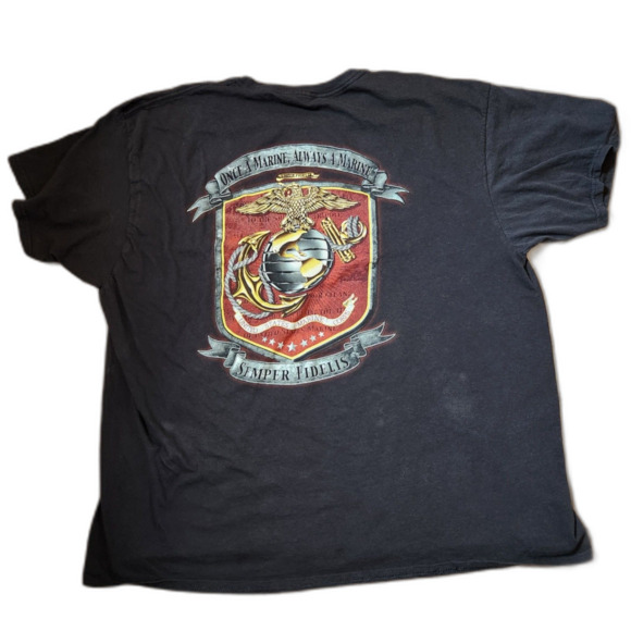 Black Ink Design Tee XXL – “Once a Marine Always a Marine” - Picture 8 of 9